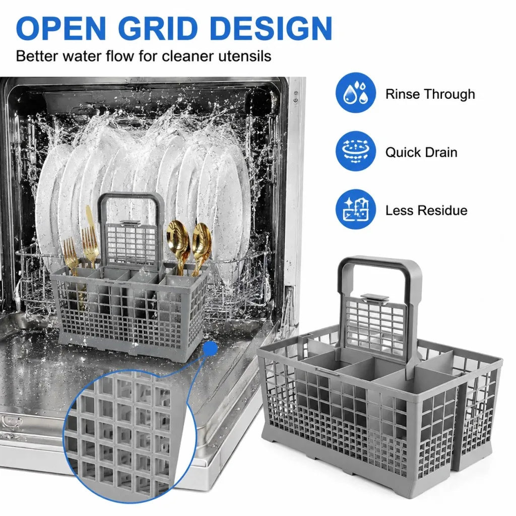 Dishwasher Cutlery Basket Handle Utensil Storage Organizer