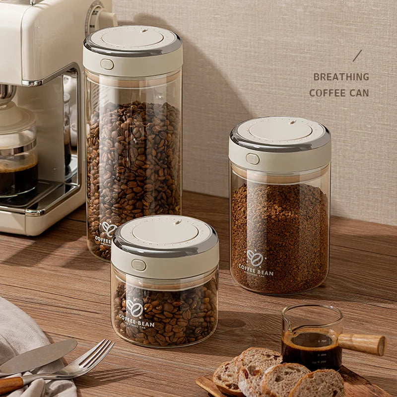 500/1100/1700 Coffee Beans Vacuum Sealed Tank Glass Food
