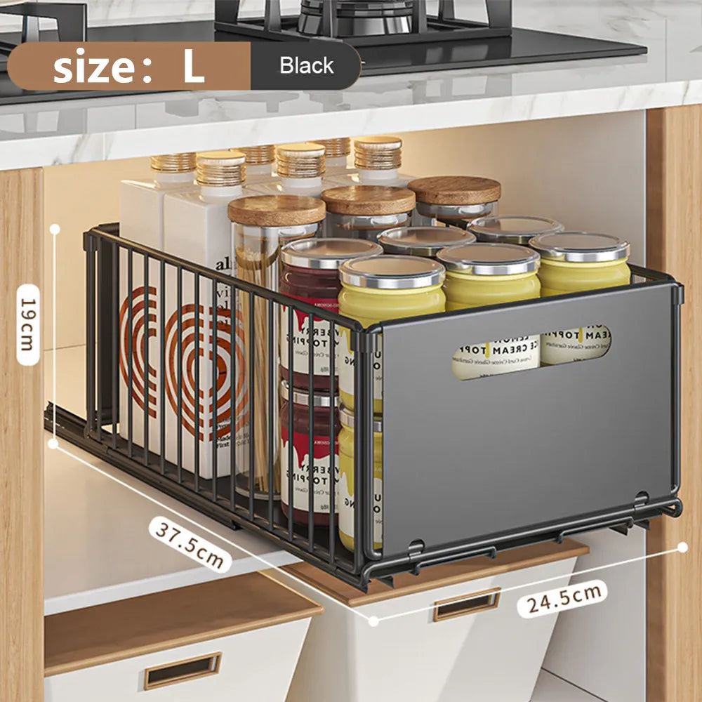 Storage Rack Pull Out Cabinet Organizer Slide Drawer