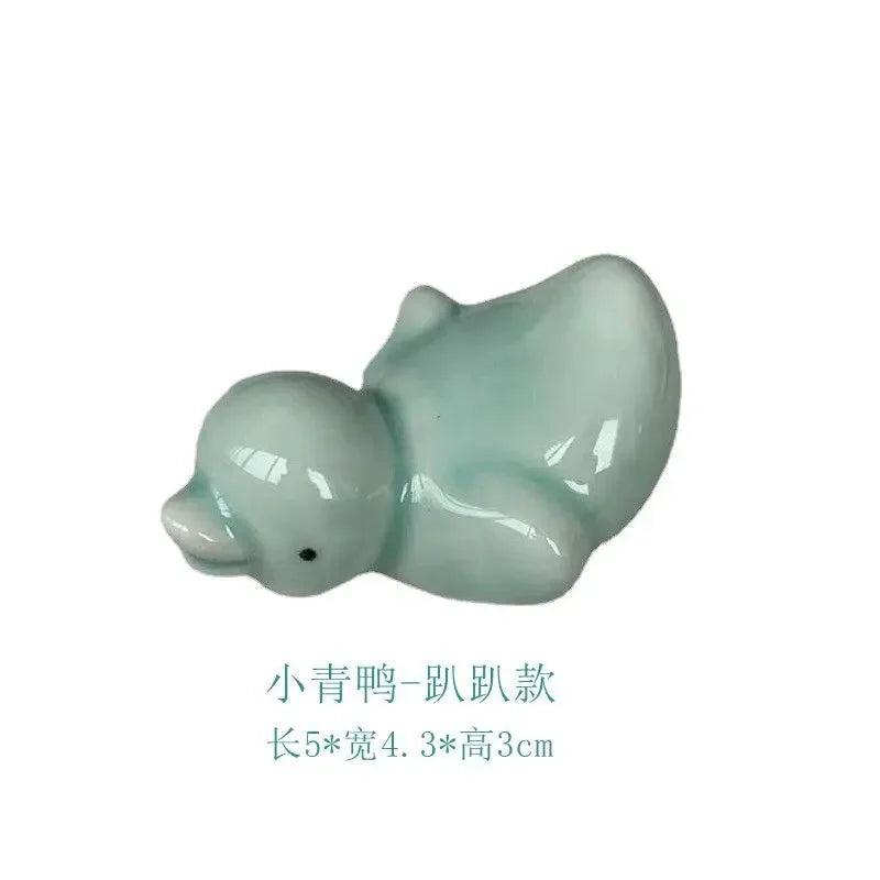 1-5pcs Funny Duck Ceramic Crafts Chopstick Shelf Resturant