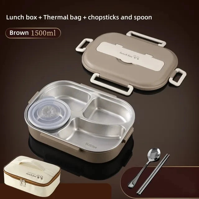 304 Stainless Steel Compartment Insulated Lunch Box Office
