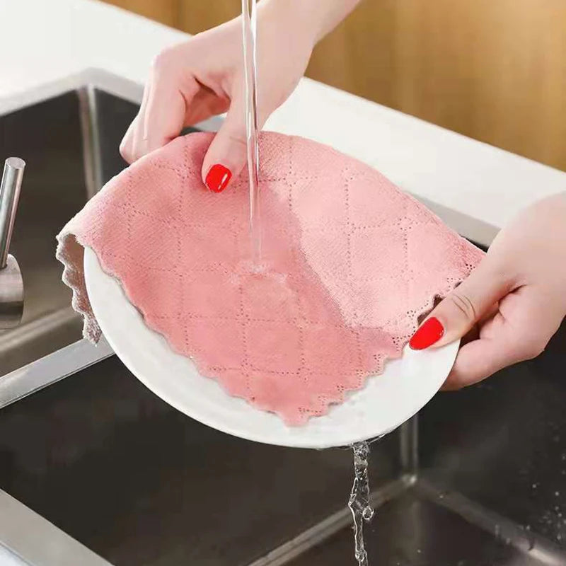 Dish Cleaning Cloths Velvet Dishcloths High Absorbent Tableware