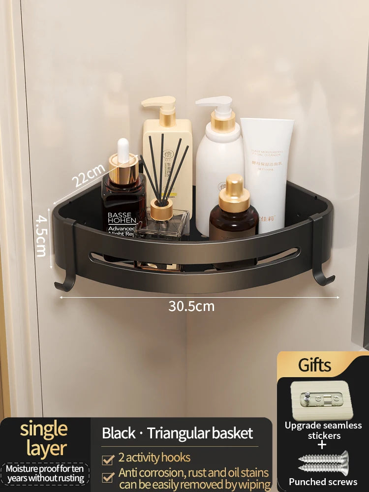 No Drill Sticker Walls Installation Aluminum Bathroom Shelf