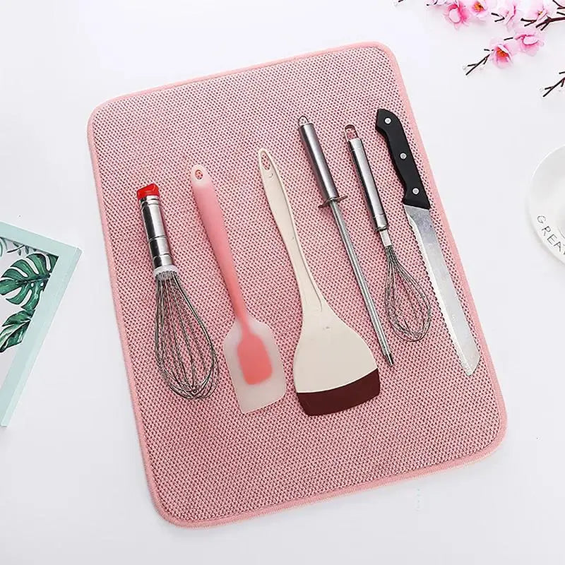 Dish Drying Mat In Cabinet Mats Microfiber Absorbent