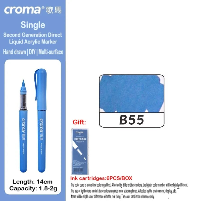 Croma 160/1 Colors Refillable Direct Liquid Acrylic Marker