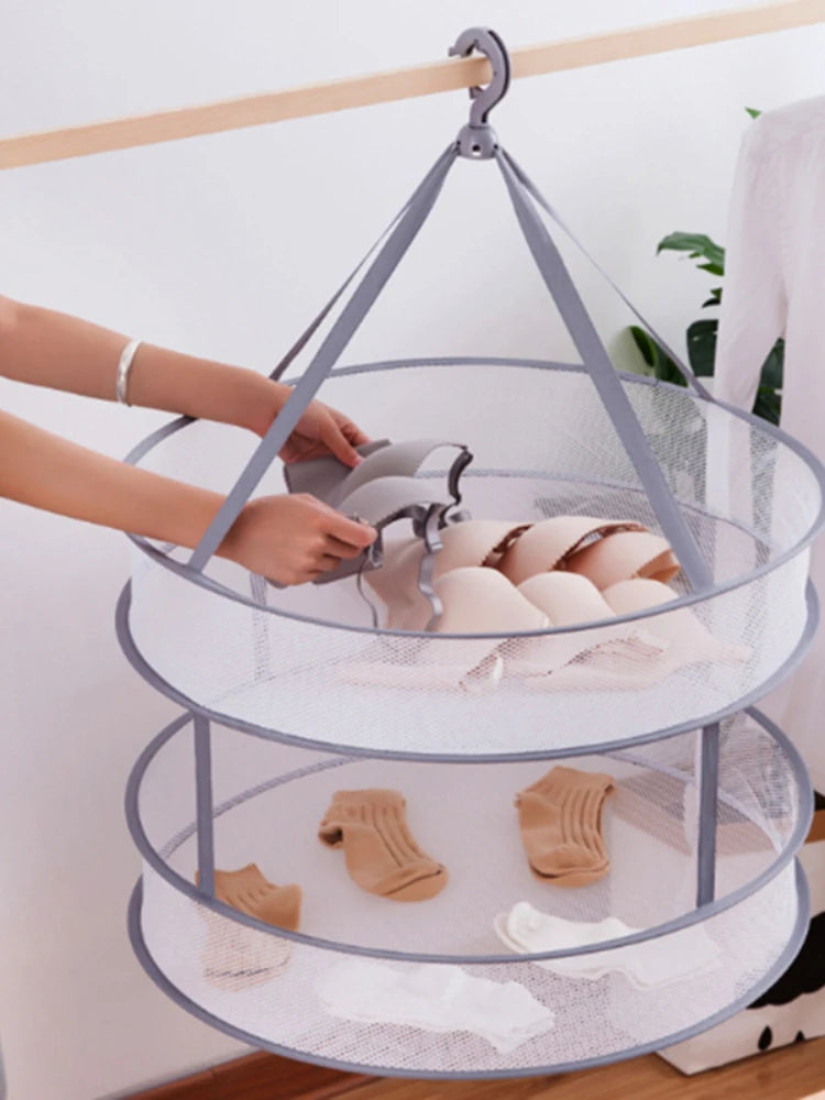 Clothes Drying Basket Hanging Sweater Net Pocket Thickened