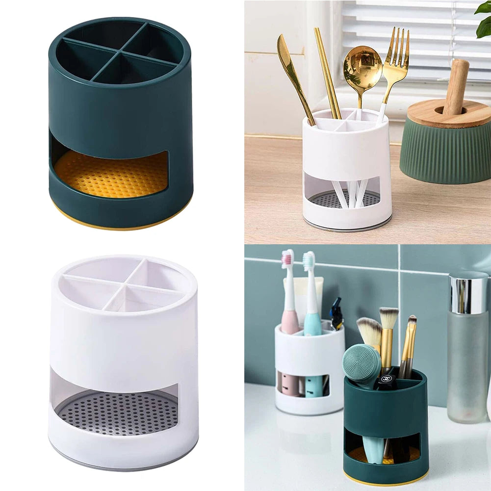 Toothbrush Holder Drain Rack Spoon Storage Makeup Brush