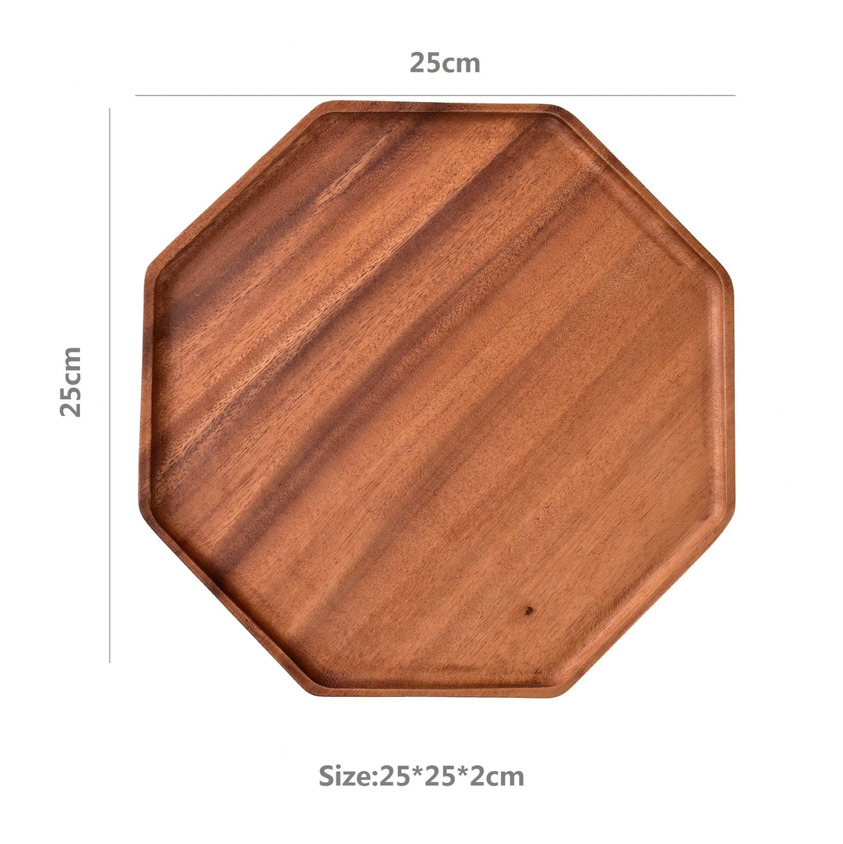 Natural Acacia Wood Serving Trays Octagonal & Rectangular