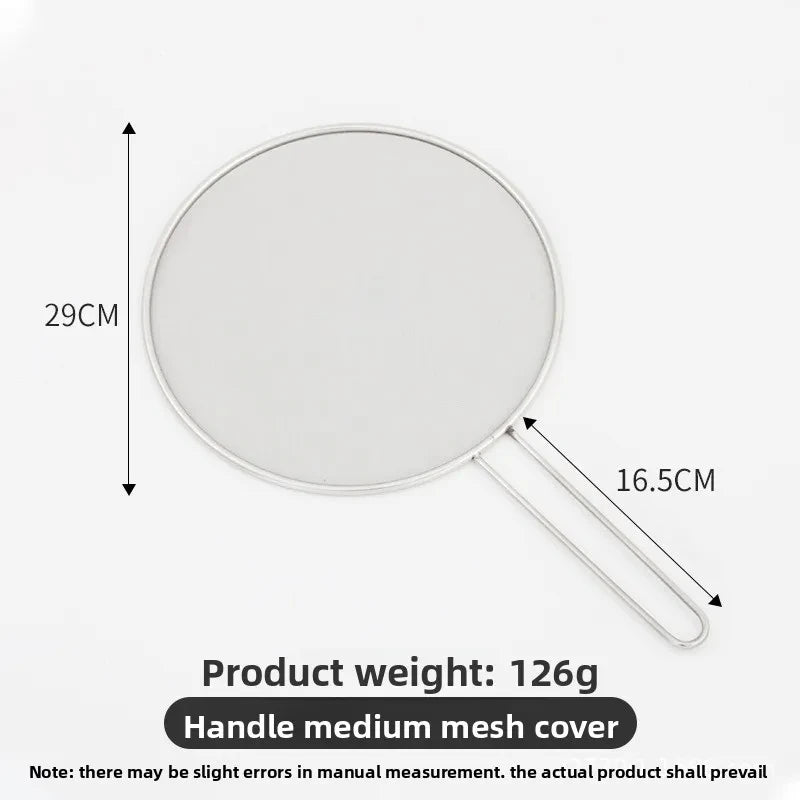 Stainless Steel Splatter Screen Oil-Proofing Lid Spill-Proof