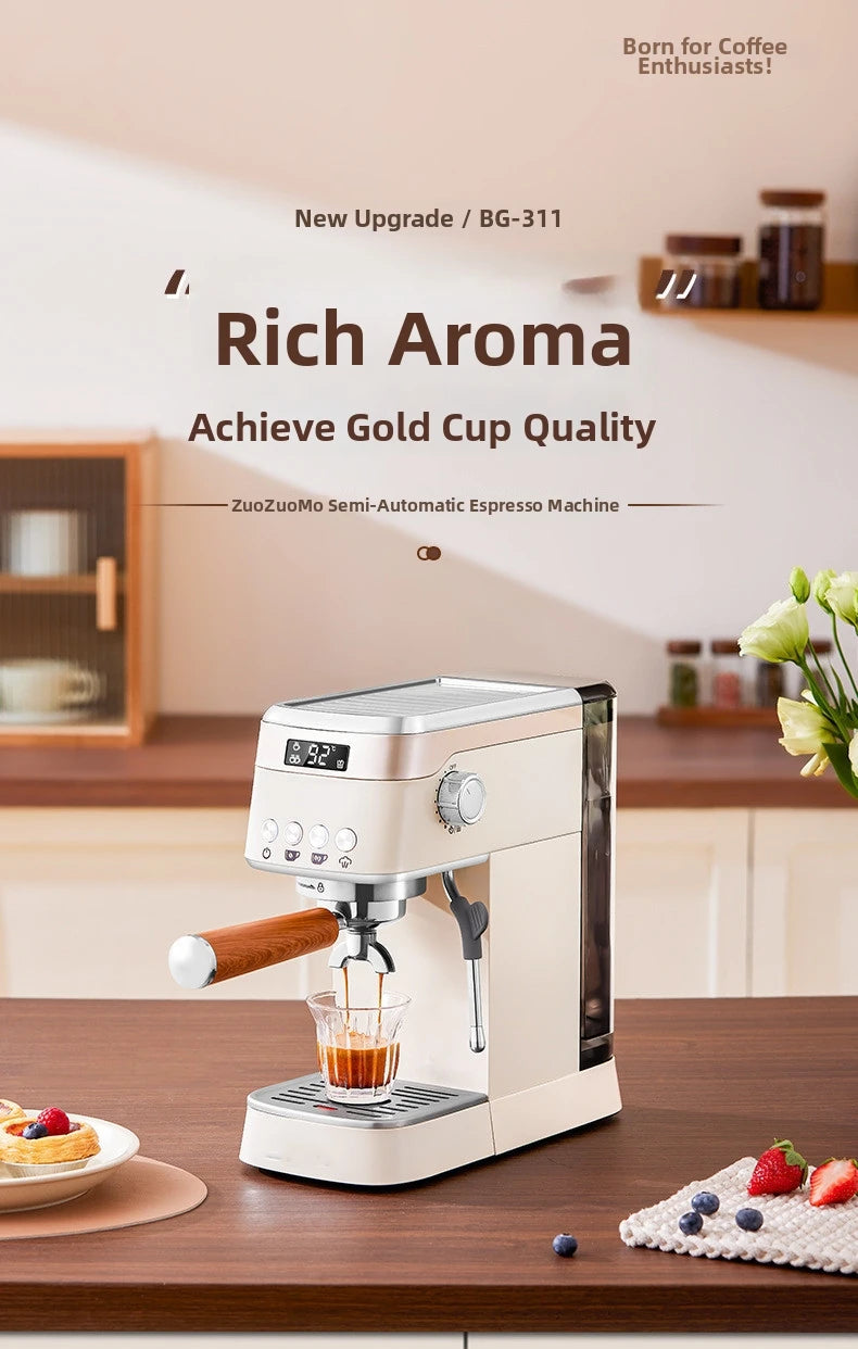 Pro Semi-Automatic Espresso Machine 20bar Pressure Compact Small