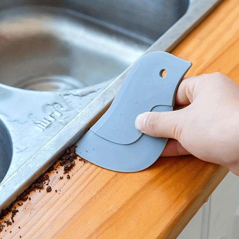Penguin-Shaped Silicone Scraper Gray Silicone Material Flexible