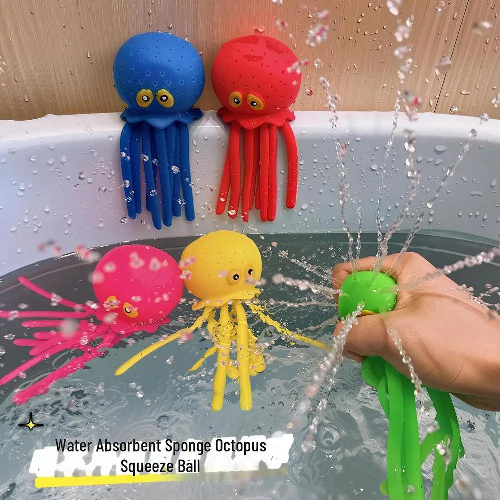 Baby Bath Toys Sponge Water Absorbing Octopus Squeezing