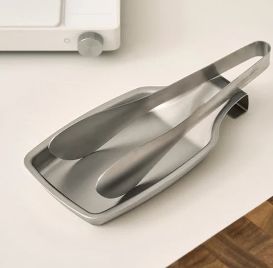 1pc Stainless Steel Spoon Rest Utensil Holder Tray