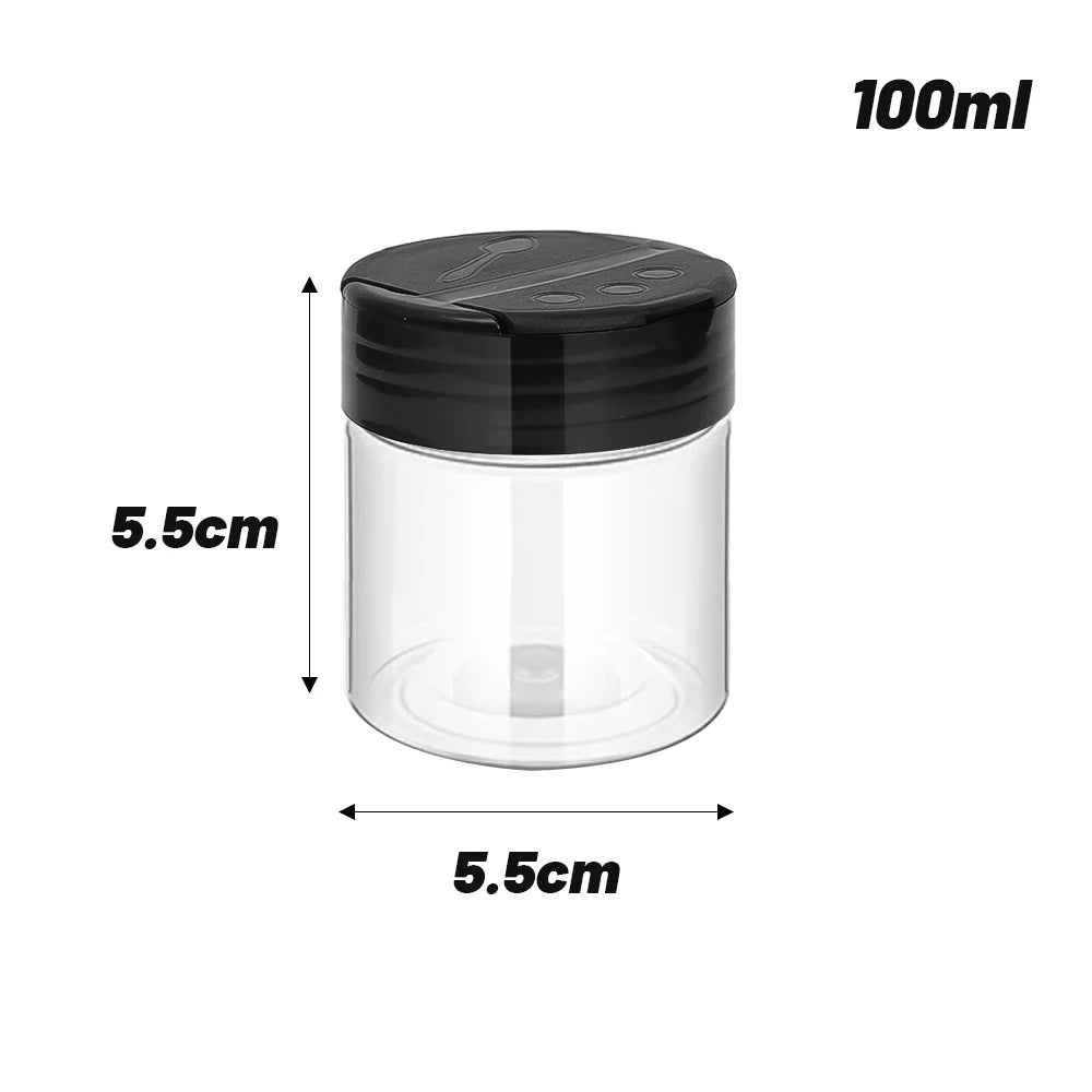1/20pcs Clear Plastic Spice Bottles Salt Pepper Shaker