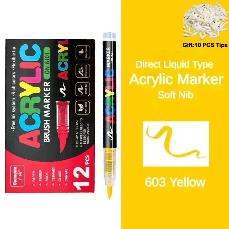 Guangna 12-360 Colors Acrylic Paint Pens Pencil Brush