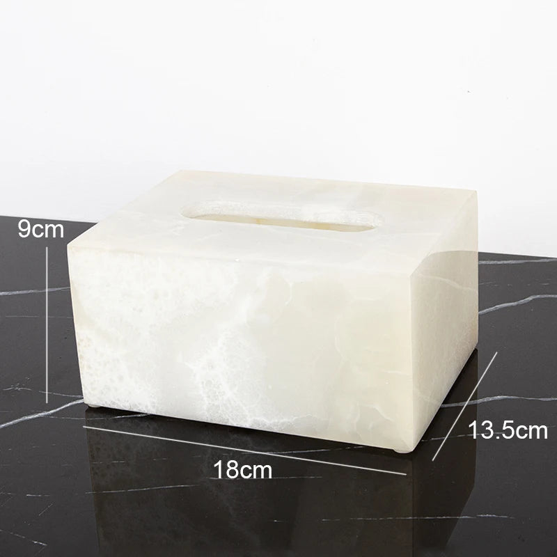 White Onyx Natural Marble Bathroom Luxury Soap Dispenser