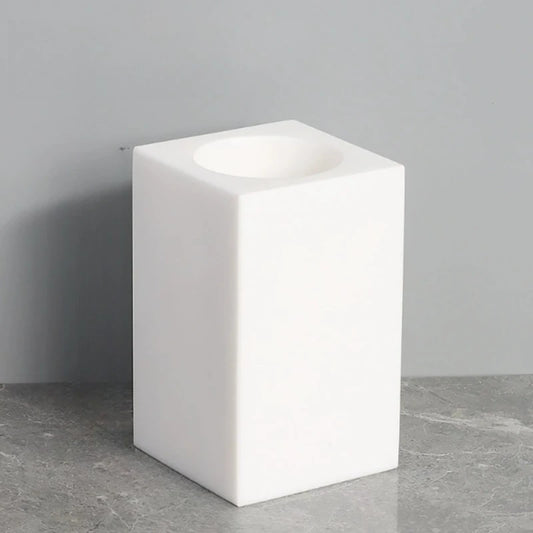 1pc White Natural Marble Bathroom Luxury Soap Dispenser