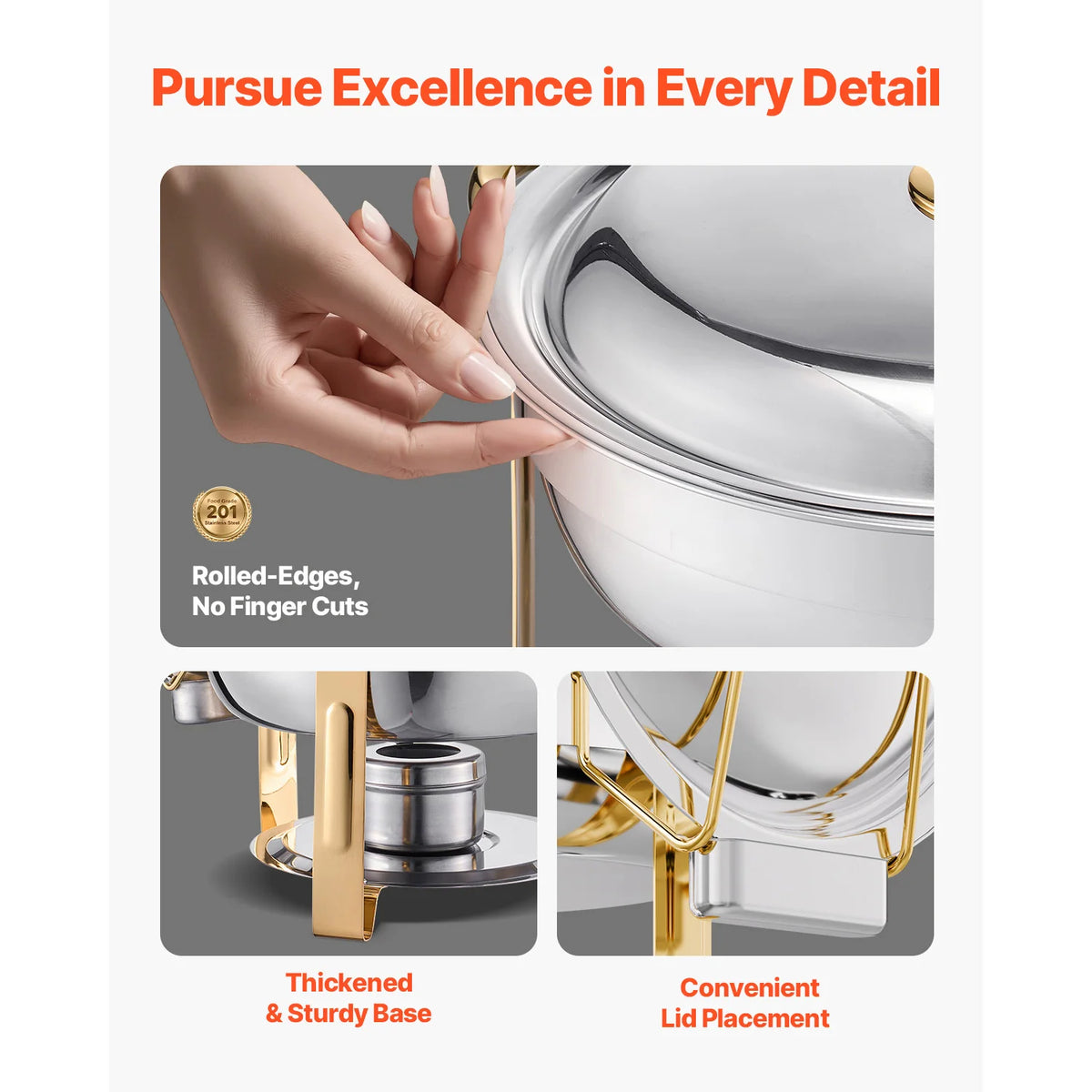 Succebuy Qt Pack Chafing Dish Buffet Stainless Steel