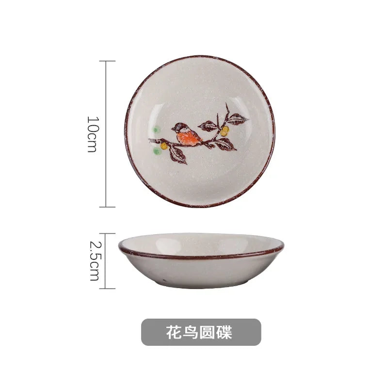 Ceramic Seasoning Dish Japanese Willow Porcelain Taste Dish
