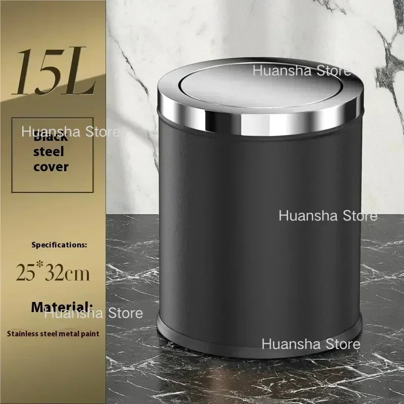 Stainless Steel Trash Can Gold Bathroom Bedroom Recycle