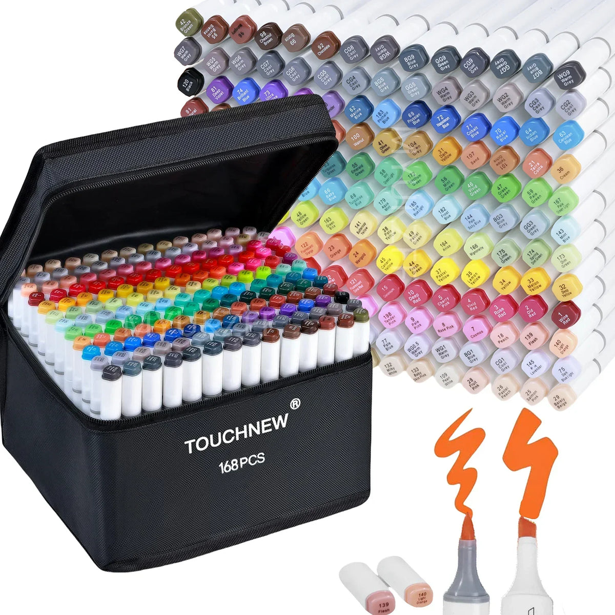 Touchnew Alcohol Markers Soft Brush Tip Brush Markers