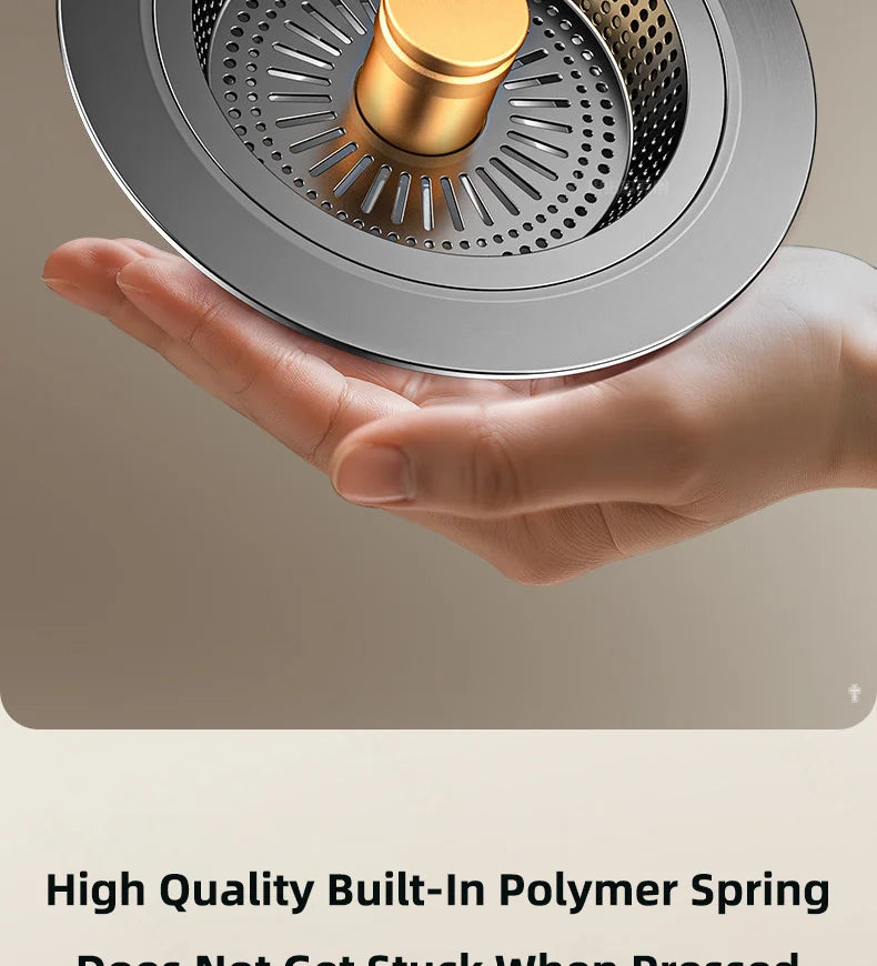 Universal Sink Strainer Stainless Steel Pop-Up Drain Plug