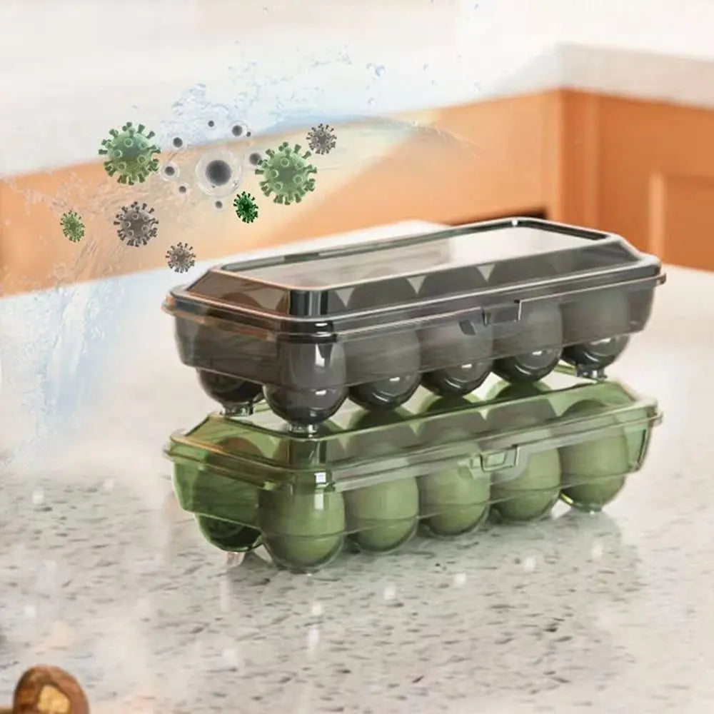 10/15 Grids Egg Box Anti-Fall Eggs Case Transparent