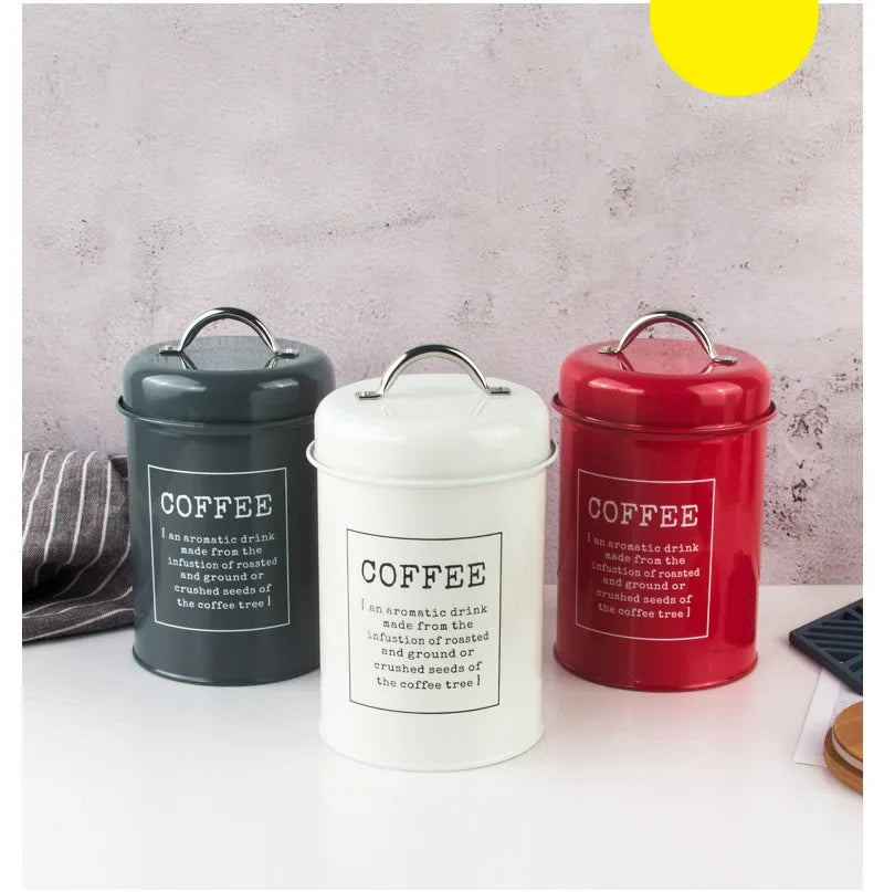 Canisters Coffee Tea Sugar Flour Metal Tin Jars