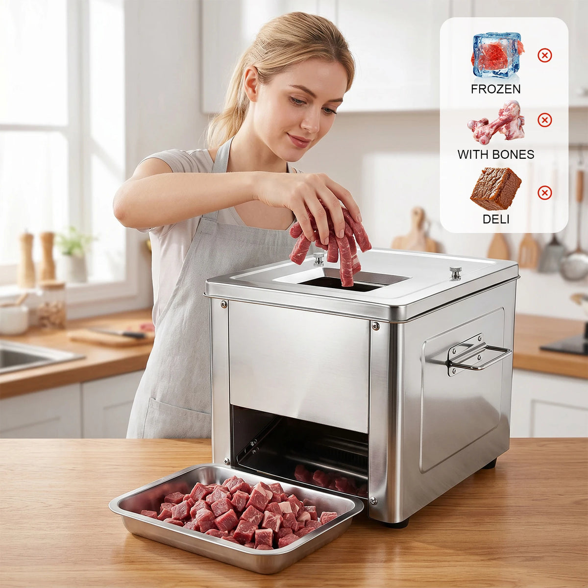 Commercial 850w Stainless Steel Electric Meat Slicer Meat