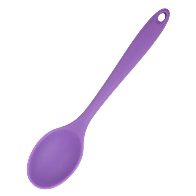 1pc Soft Silicone Spoon Stirring Long Handle Tableware