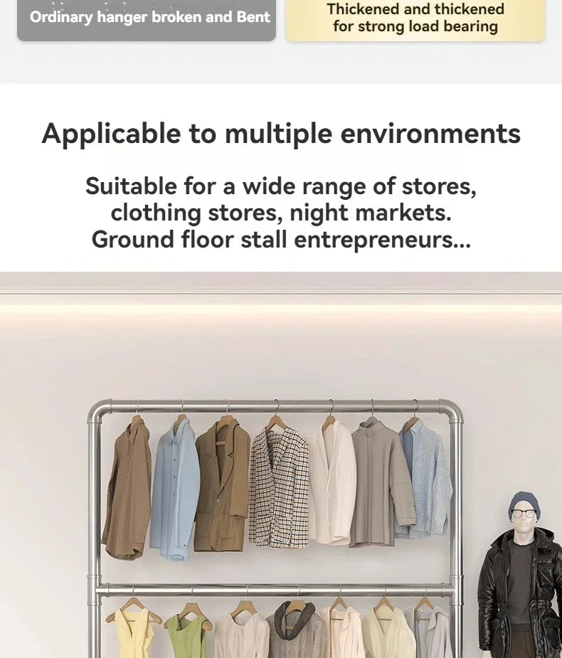 Floor Standing Clothes Rack Bedroom Hanging Clothes Rack