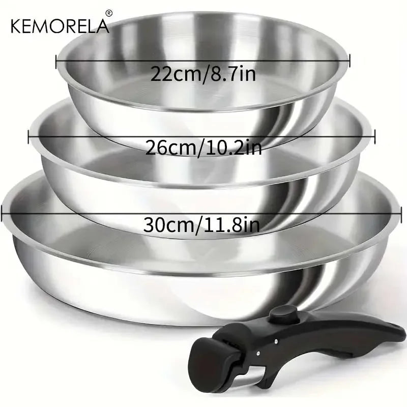 Kemorela 316 Stainless Steel Frying Pan Cooking Pans
