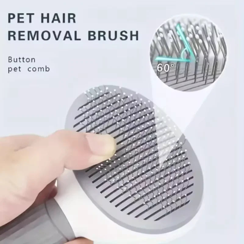 Automatic One-Click Pet Hair Removal Comb Slicker Brush