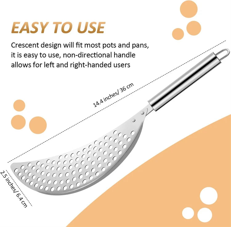 Lmetjma Stainless Steel Pot Strainer Handle Pasta Strainer