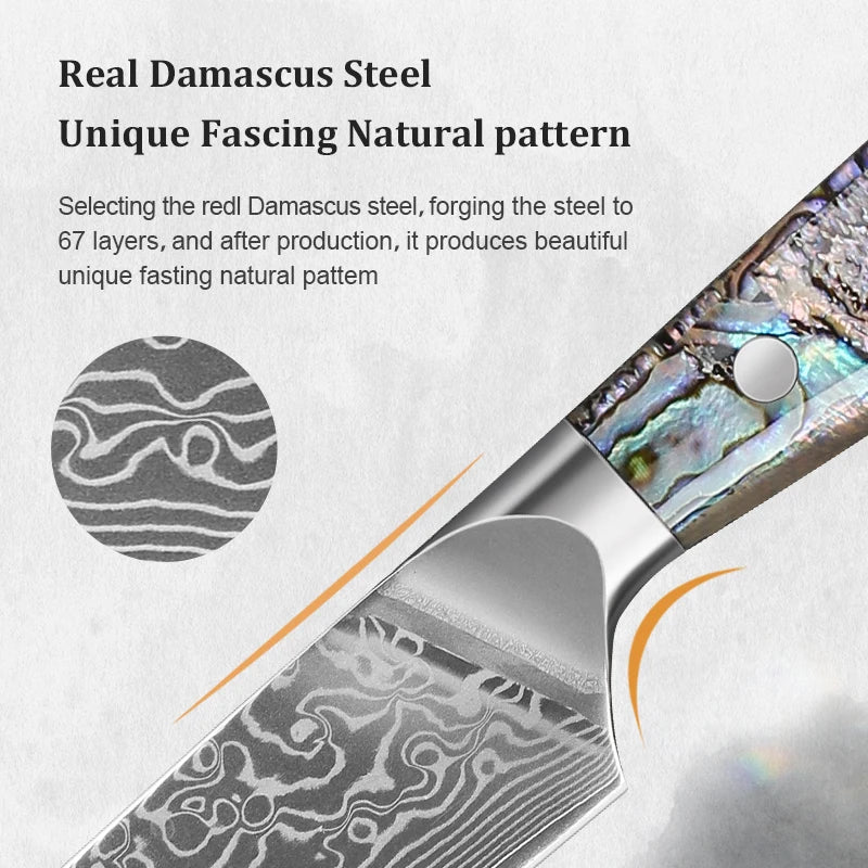 1-7 Chef Knife Super Sharp Japanese Damascus Steel