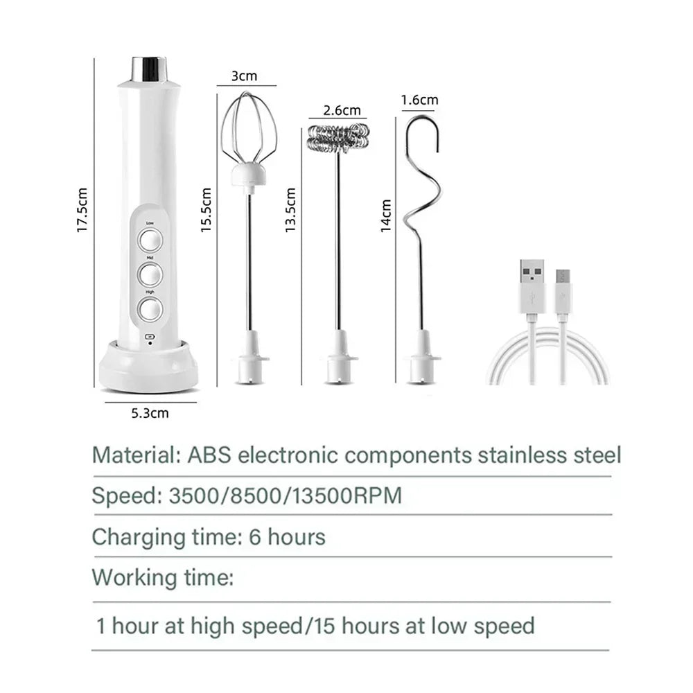 Usb Rechargeable Electric Milk Frother Mini Handheld Foam