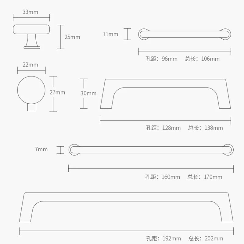 Silver Cabinet Storage Handles 96-320mm Dressers Cupboard Closet