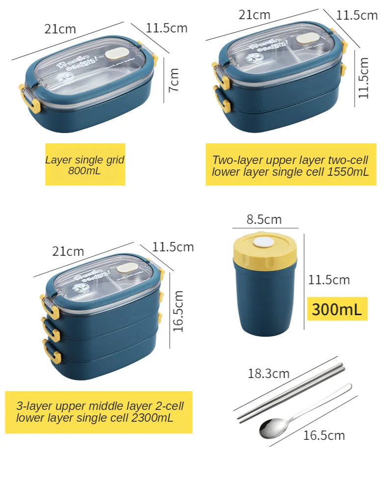 Multi-Layer Bento Box Thermal 304 Stainless Steel Lunch
