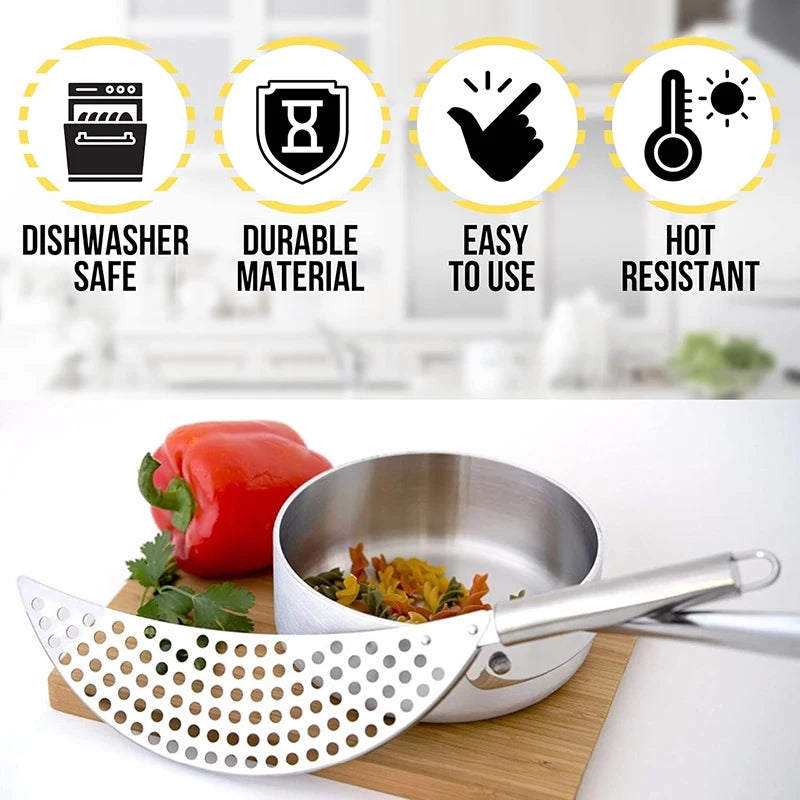 Stainless Steel Pan Pot Strainer Handle Pot Strainer