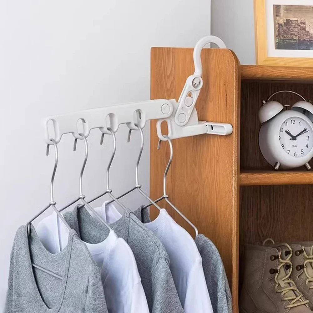 5-Hole Clothes Hanger Foldable Travel Drying Rack Hotel