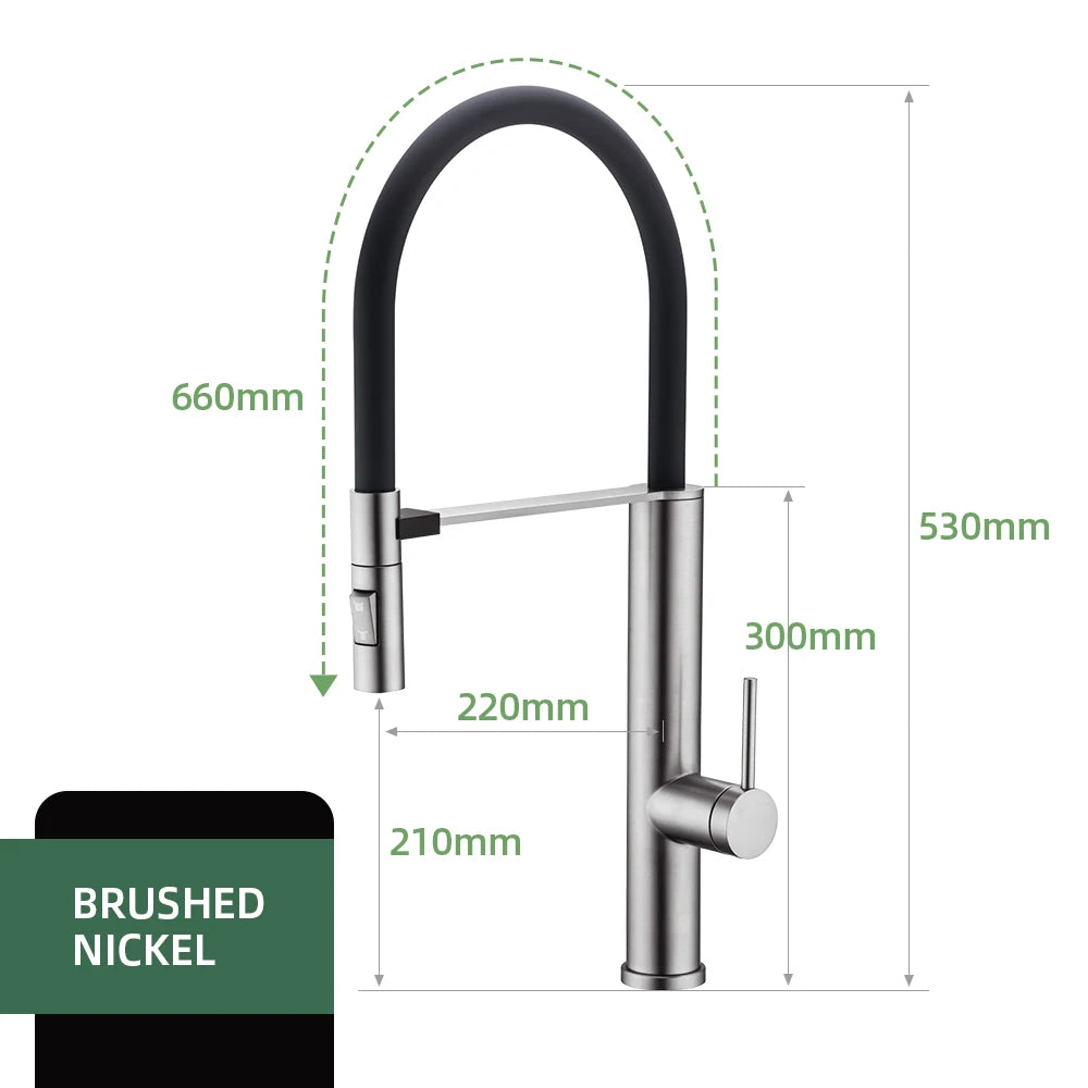 Faucet Gunmetal Flexible Pull Out Water Tap Nozzle
