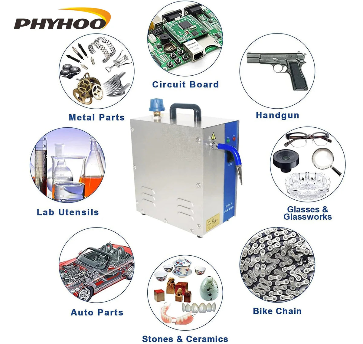 Phyhoo 2l Stainless Steel Jewelry Steam Cleaner Gem