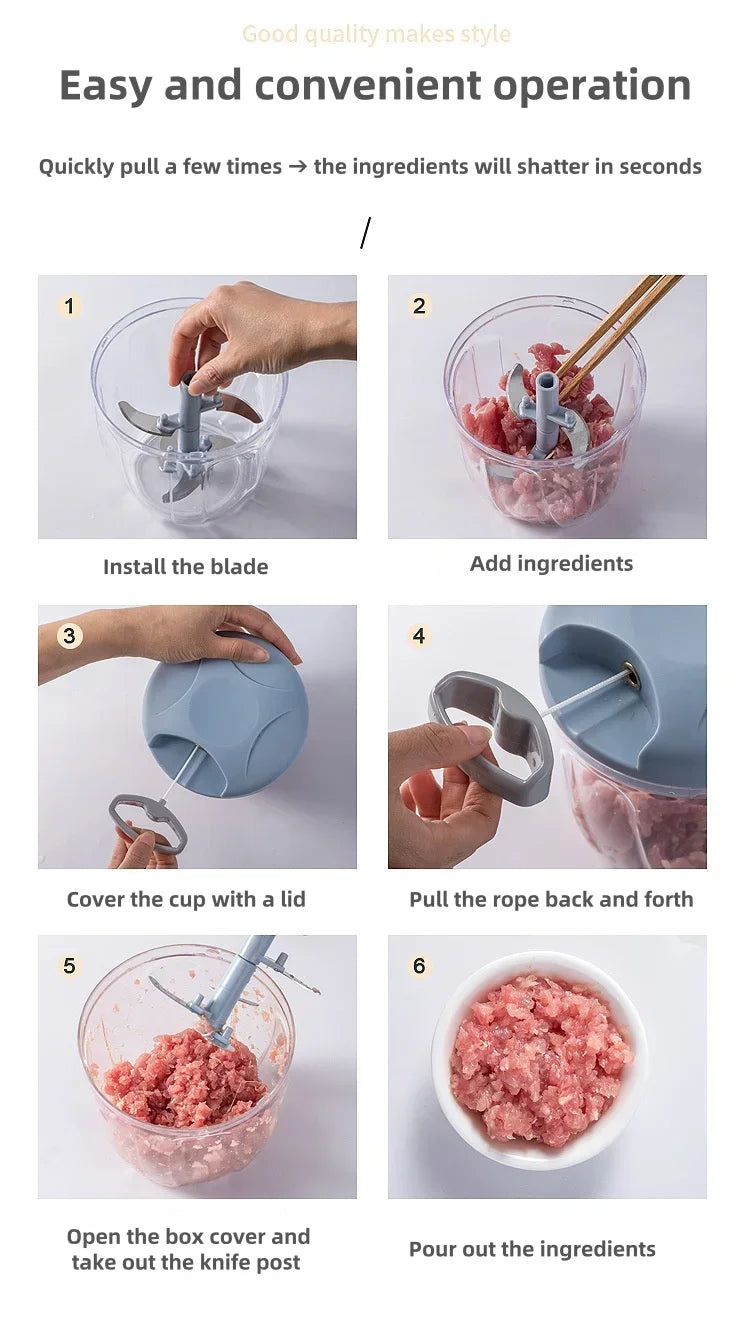 500ml Meat Mincer Garlic Chopper Rotate Garlic Press
