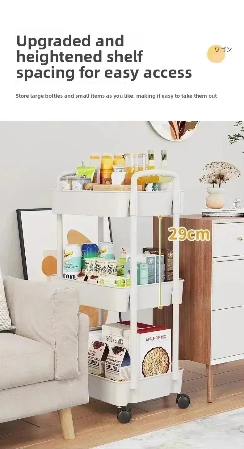 Tier Rolling Storage Cart Wheels Slim Organizer Fruit