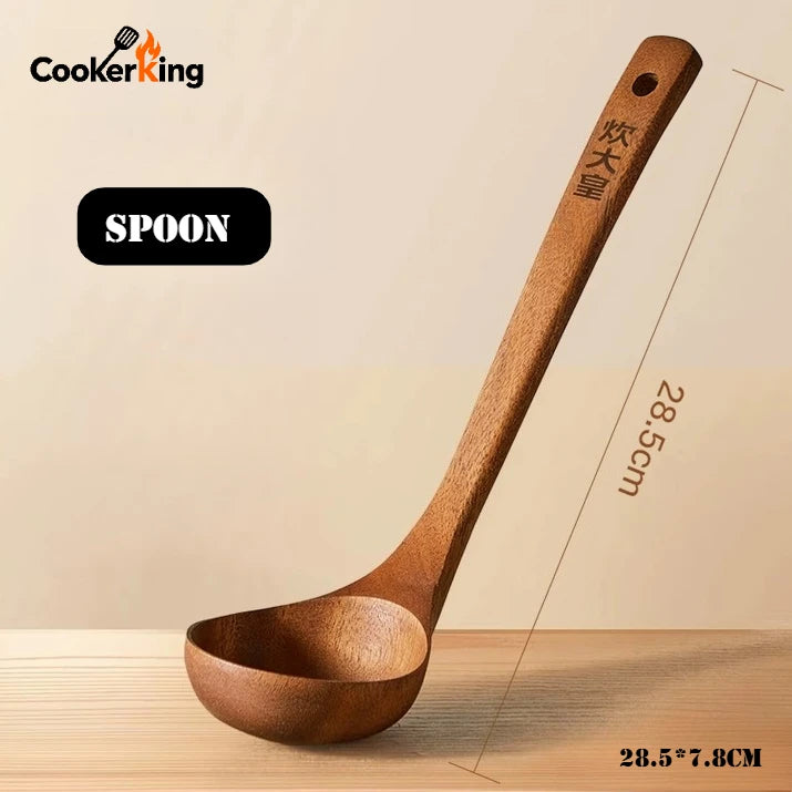 Cooker King 3-In-1 Cooking Ebony Spatula Spoon Family