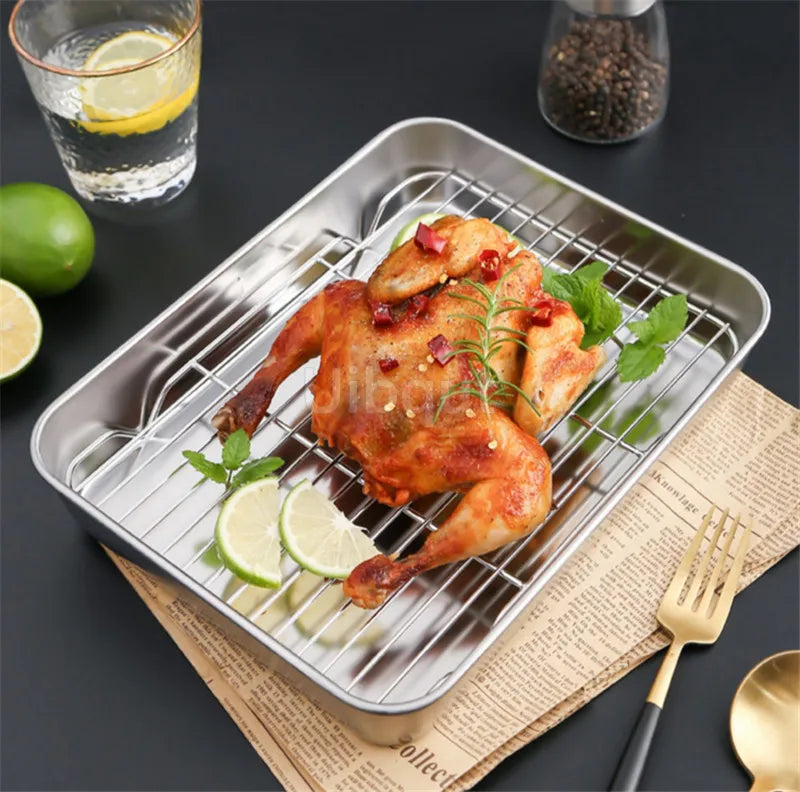304 Stainless Steel Baking Tray Plate Bbq Tray