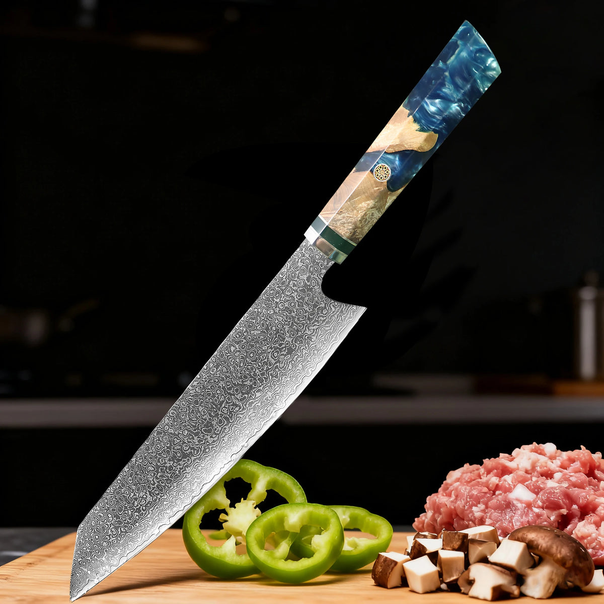 67 Layer Damascus Steel Kiritsuke Knife Meat Chef