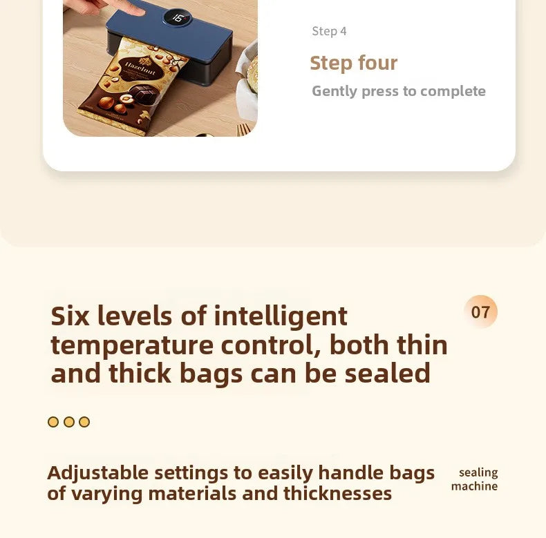 Compact In Rechargeable Bag Sealer Heat Seal Cutter