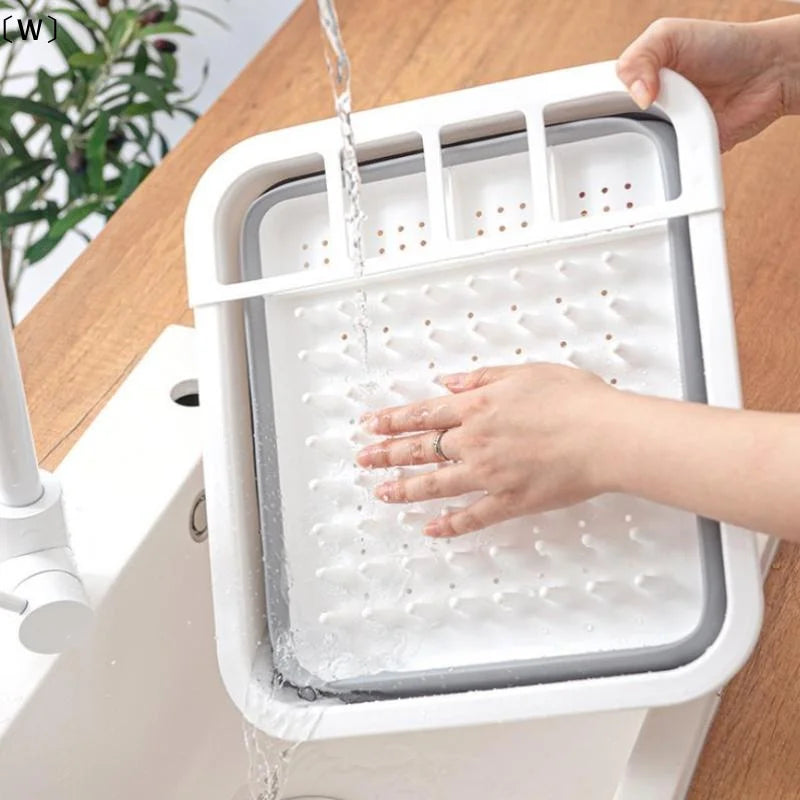 Collapsible Dish Drainer Space-Saving Dishes Drying Rack Bowls