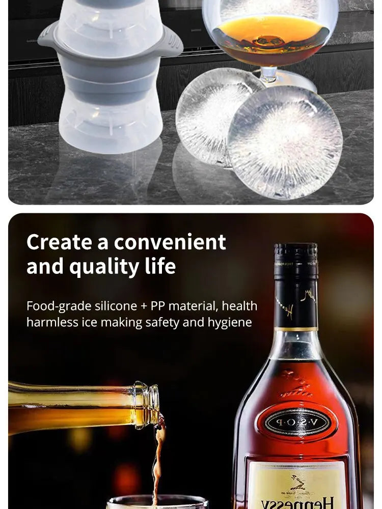 1/2pcs Bar Whiskey Round Ice Cube Maker Silicone